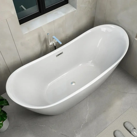 Акриловая ванна Ceruttispa Nemi CT9319 170x75 см, отдельностоящая, белый