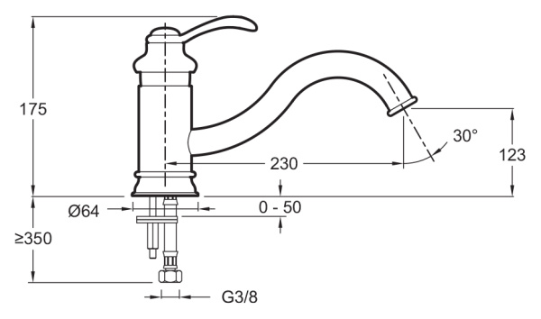 Смеситель для раковины Jacob Delafon FAIRFAX E76090-CP