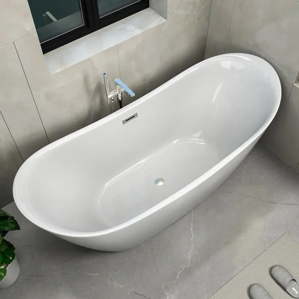 Акриловая ванна Ceruttispa Nemi CT9319 170x75 см, отдельностоящая, белый