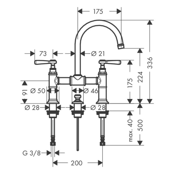 Смеситель для раковины Axor Montreux 16511820