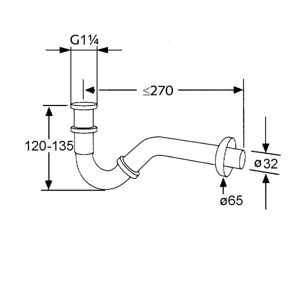 Сифон для биде Kludi 1031105-00