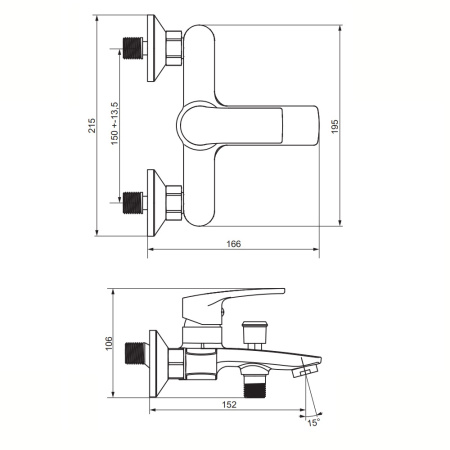Смеситель для ванны и душа Damixa Eclipse 2.0 481000000