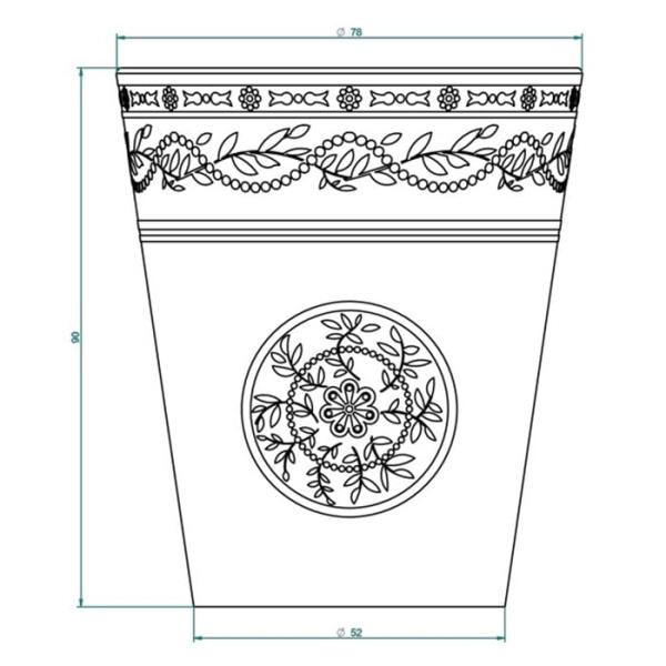 Стакан THG Marquise blanc dcor Platine A7G.A02.4608 белый