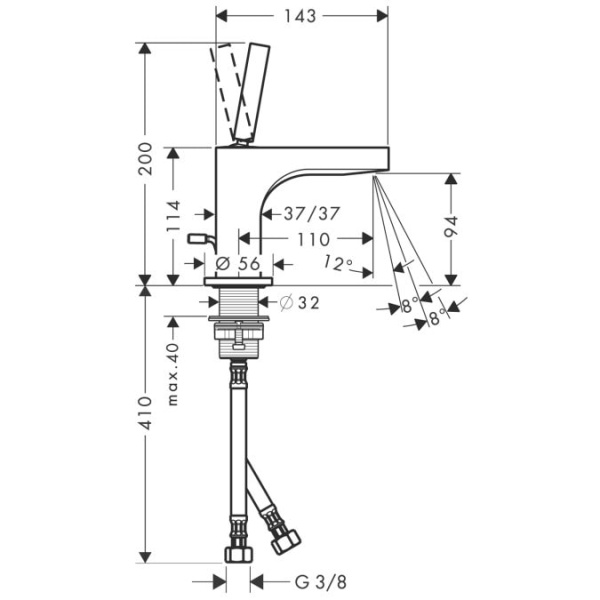 Смеситель для раковины Hansgrohe Axor Citterio 39035000