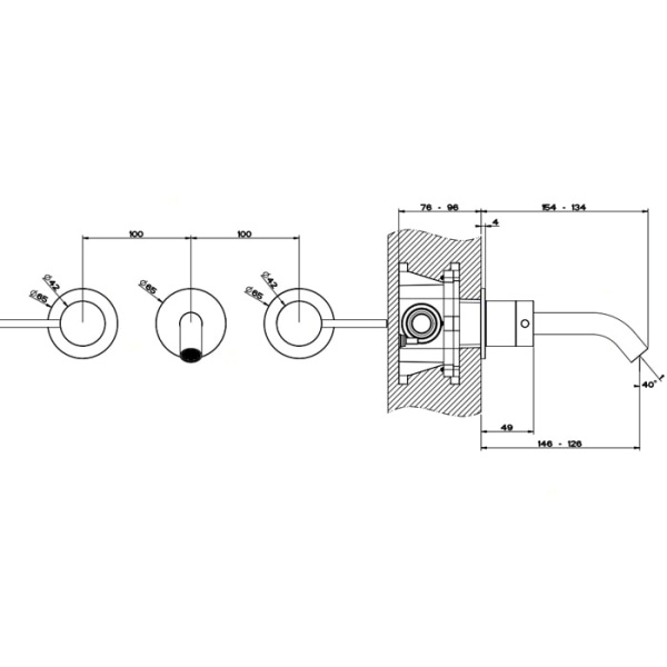 Смеситель для раковины Gessi 316 54092#239 нержавейка