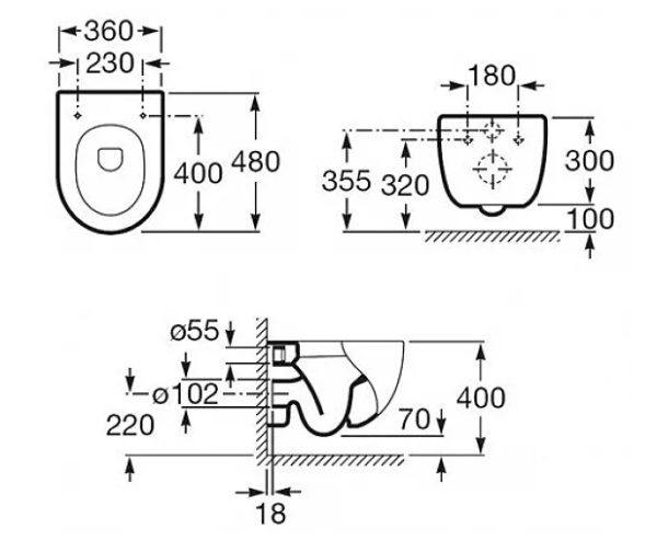 Комплект унитаз Roca Meridian 893104110 с инсталляцией