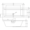 Акриловая ванна Riho Rethink Cubic B104001005 160x70 см, белый