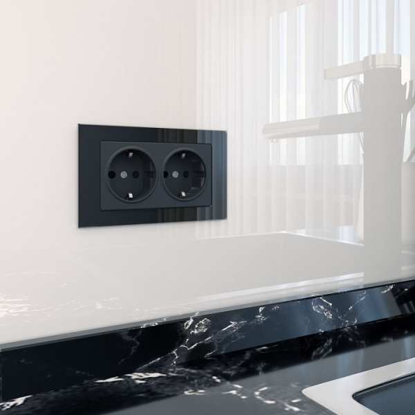 Рамка на 2 поста Werkel Favorit (черный) W0081108