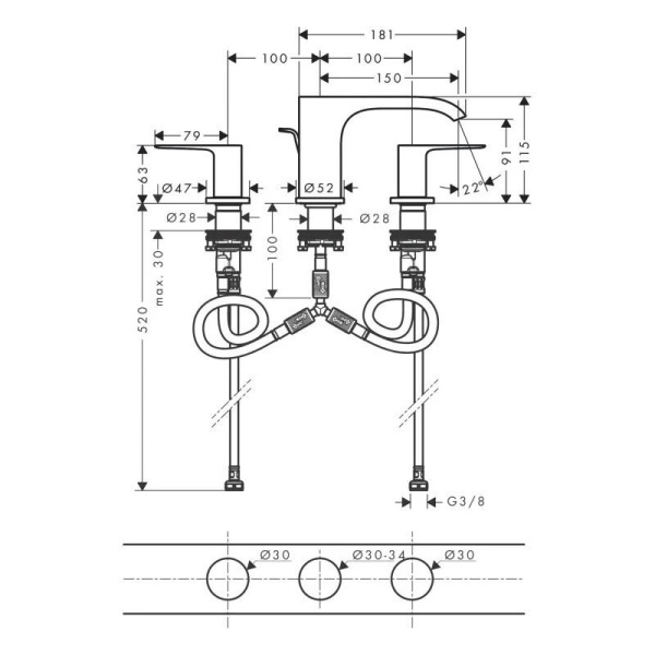 Смеситель для раковины hansgrohe Vivenis 75033000