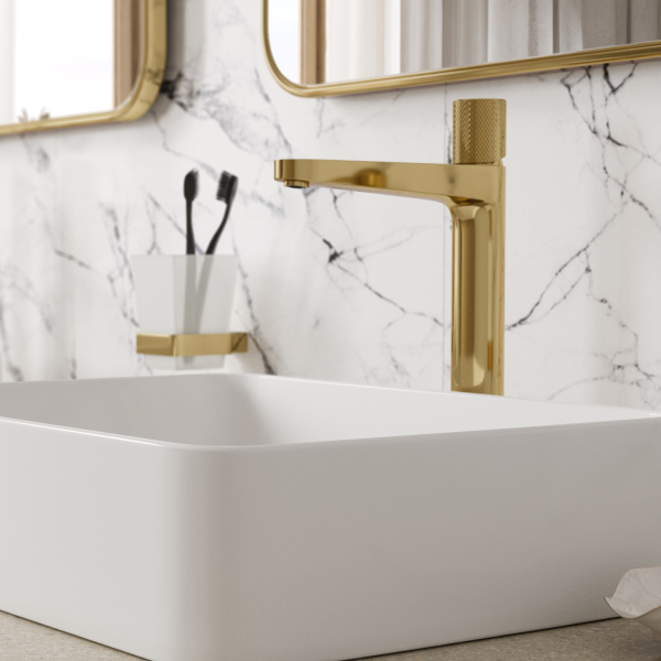 Смеситель для раковины WasserKRAFT Ems 7603H золото