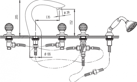 Смеситель для ванны Cezares ATLANTIS ATLANTIS-BVD-02-Sw/M