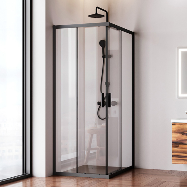 Душевой уголок AM.PM Gem 100x80 W90G-403-100280-BT черный матовый