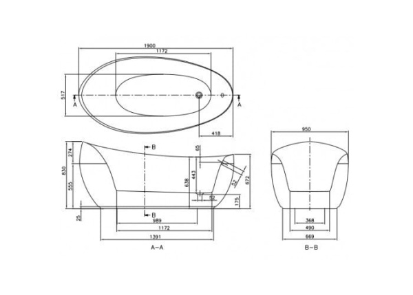 Квариловая ванна Villeroy&Boch Aveo new generation 190x95 UBQ194AVE9T1V-01