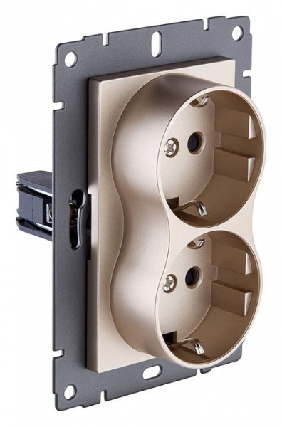 Розетка двойная с заземлением, без рамки Kollinger  REA-032GD