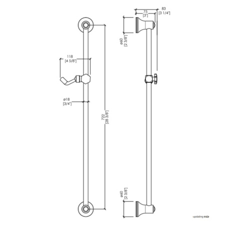 Душевая штанга Devon&Devon Austin UTCI535BR бронза