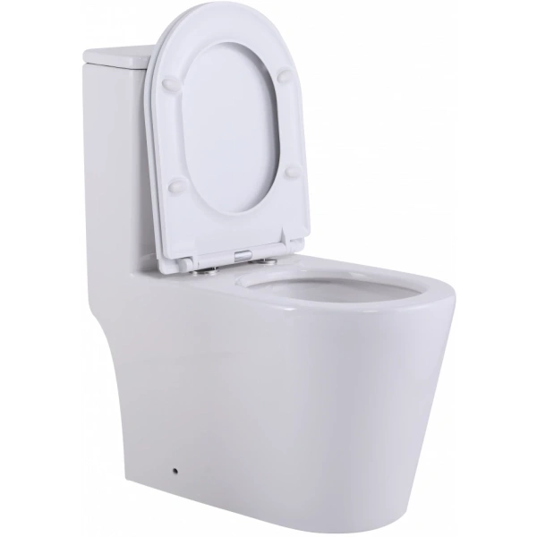 Унитаз-компакт CeramaLux TR2178MN безободковый, торнадо, с сиденьем микролифт, белый