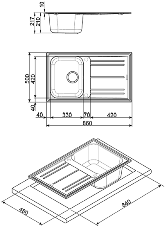 Мойка Smeg LZ861AV2