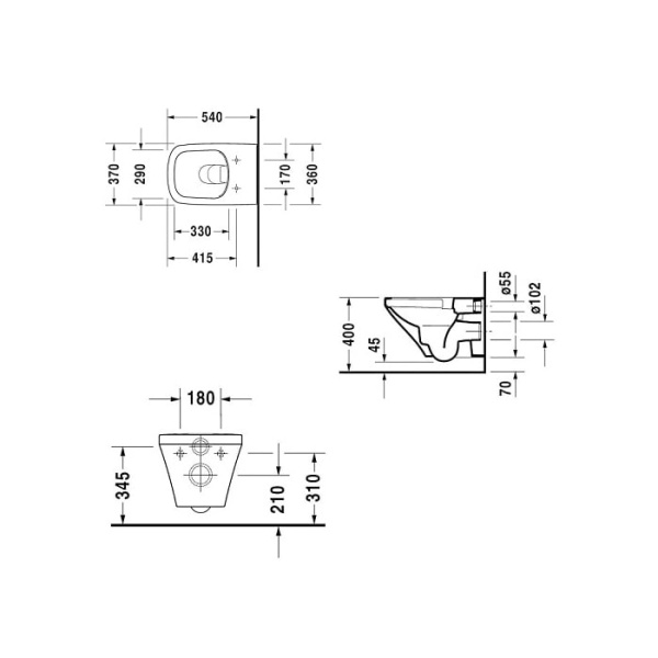 Подвесной унитаз Duravit Rimless 25510900001