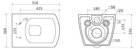 Подвесной унитаз BelBagno CARINA BB514CHR