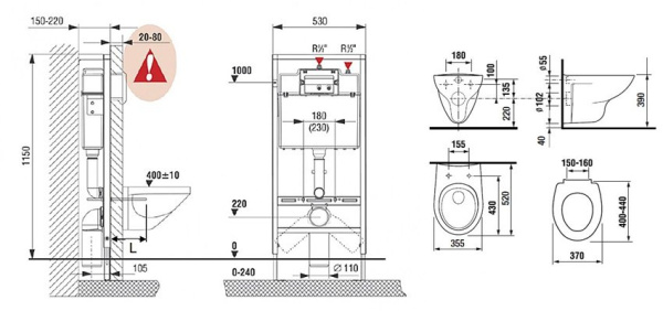 Унитаз с инсталляцией Roca Mateo 893100010