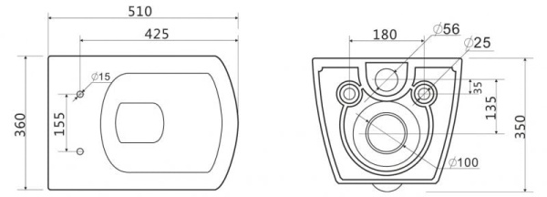 Подвесной унитаз BelBagno CARINA BB514CHR