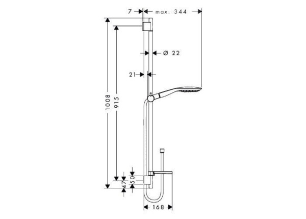 Душевой гарнитур hansgrohe Raindance Select E 150 3jet/ Unica'S Puro 0,90 м 27857000