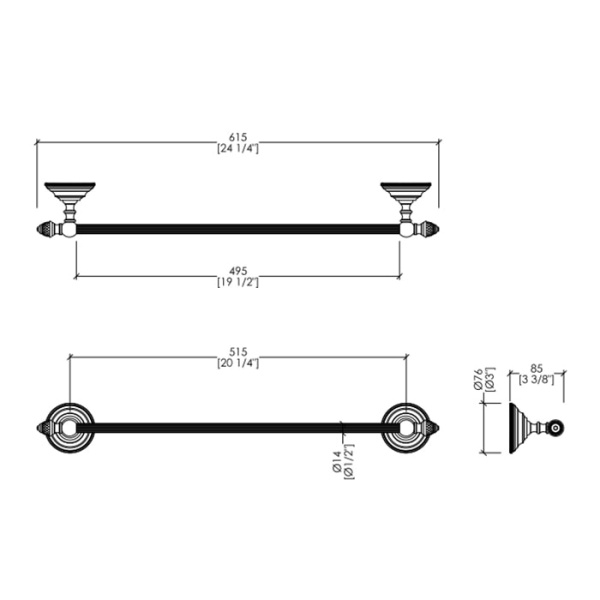 Полотенцедержатель Devon&Devon Black Diamond 61 BLKD508CR хром