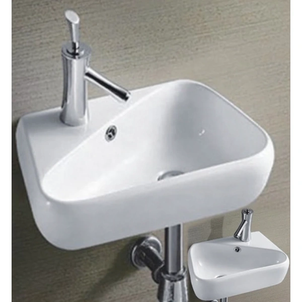 Раковина CeramaLux 9275R 45x28 см R, рукомойник, белый