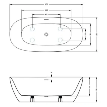 Акриловая ванна Riho Alpha 170х80 B092001005 белый