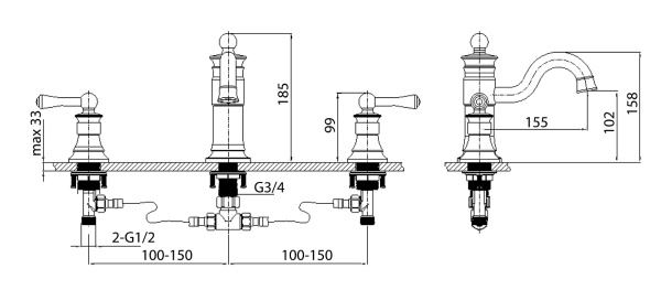 Смеситель для раковины Timo Adelia 6021/04F