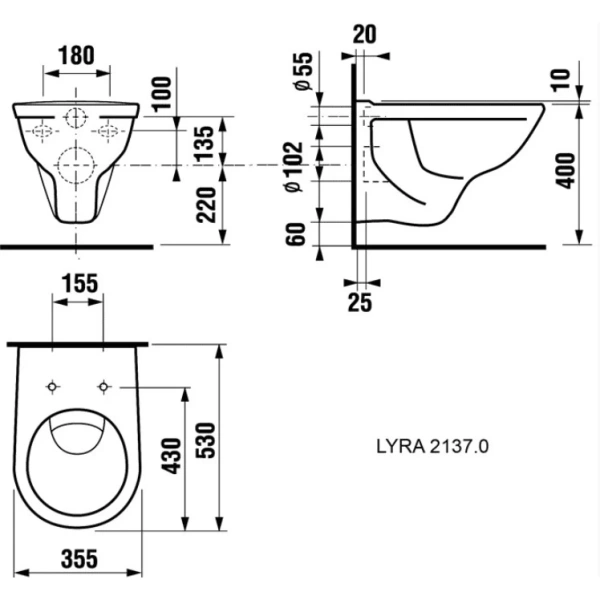 Унитаз подвесной Jika Lyra Dino 8213700000003