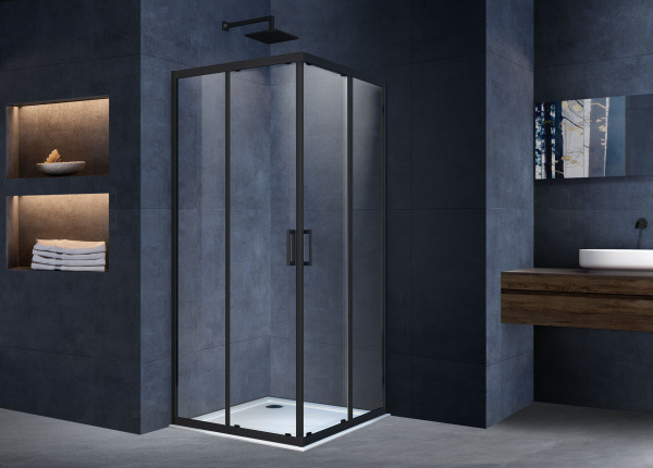 Душевой уголок Vincea Alpha 100x100 VSS-3AL100CLB черный