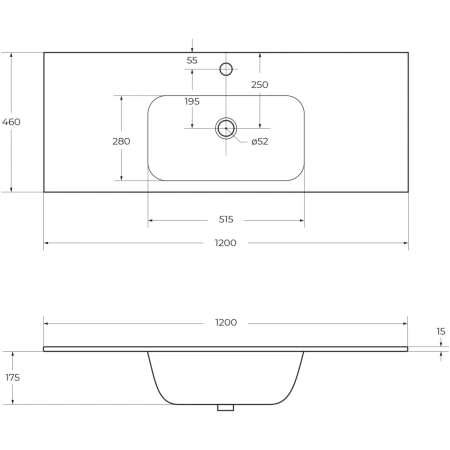Раковина 120x46 см Cezares Duet CZR-NAT-120-LVB