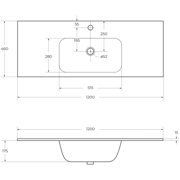 Раковина 120x46 см Cezares Duet CZR-NAT-120-LVB