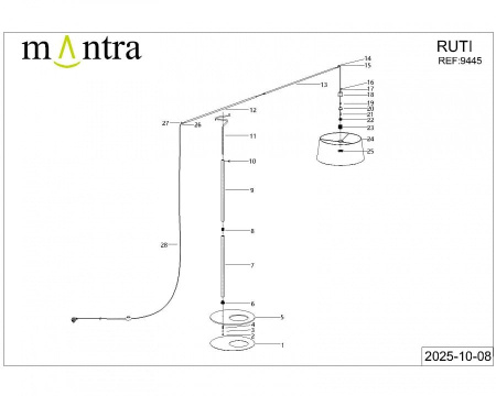 Торшер Mantra Ruti Ricca 9445