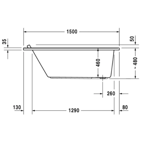 Акриловая ванна 150x70 см Duravit Starck 700331000000000