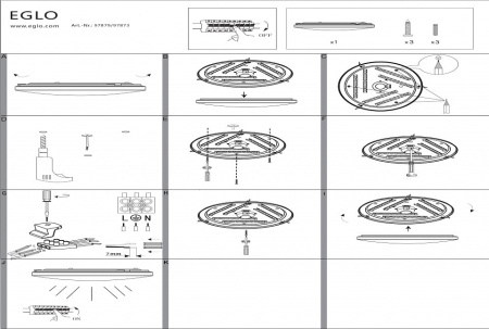 Накладной светильник Eglo Frania 97873