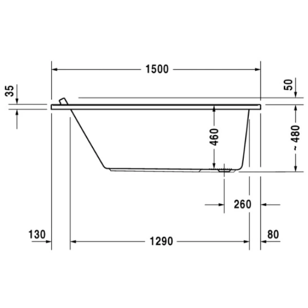 Акриловая ванна 150x70 см Duravit Starck 700331000000000