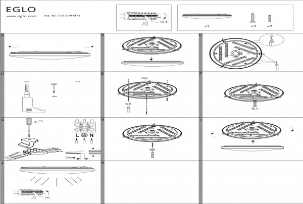 Накладной светильник Eglo Frania 97873