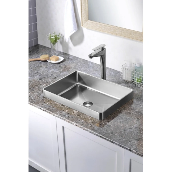 Раковина Abber Wasser Kreis AF2401SP 51x36 см, встраиваемая сверху, сатин