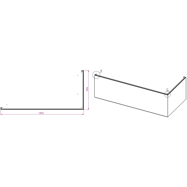 Панель фронтально-торцевая 189,6x89,6 см Astra-Form Геркулес 02010019
