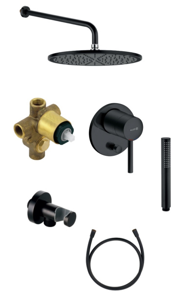 Душевой комплект 7 в 1 Kludi Bozz 387363976 черный матовый