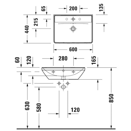 Раковина Duravit D-Neo 60 2366600000