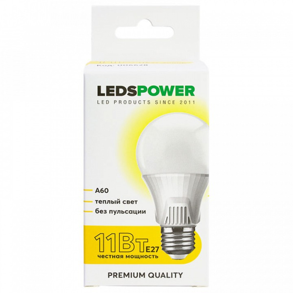 Лампа светодиодная LEDS POWER A60 E27 11Вт 3000K 006628