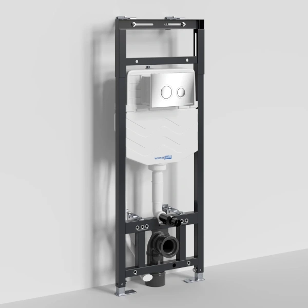 Инсталляция для унитаза WasserKRAFT Alme 15 15TLT.010.ME.CH01 с кнопкой смыва, хром