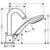 Смеситель на борт ванны Hansgrohe Logis 71313000 с душевым гарнитуром