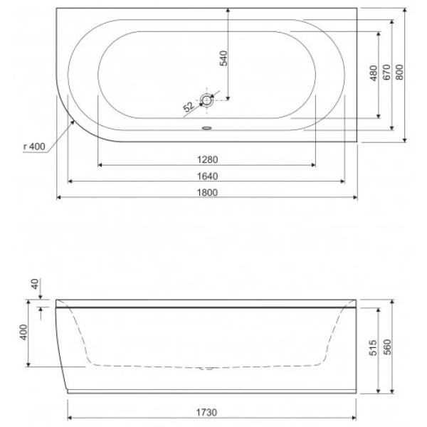 Панель фронтальная 180 R Cezares Metauro Corner METAURO CORNER-180-SCR-R