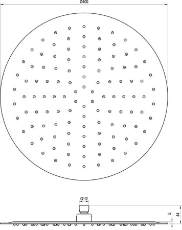 Верхний душ Ravak Chrome 400 X07P667