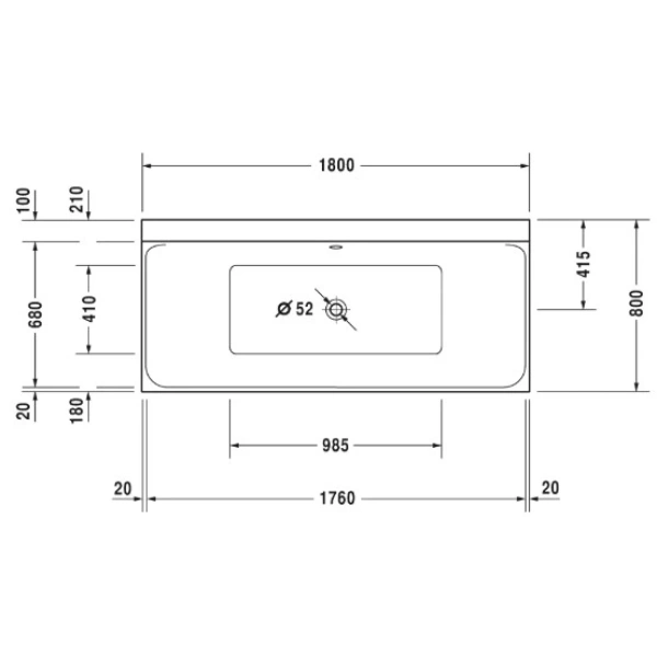 Акриловая ванна 180x80 см Duravit P3 Comforts 700377000000000