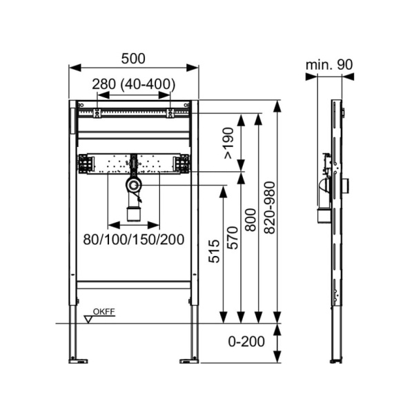 Инсталляция для раковины Tece TECEprofil 9310018